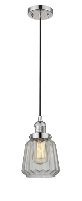 Innovations 201C-PN-G142 One Light Mini Pendant, Polished Nickel