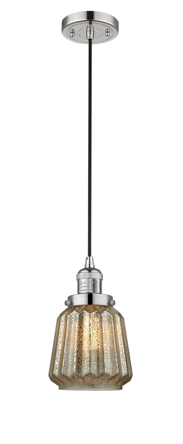 Innovations 201C-PN-G146 One Light Mini Pendant, Polished Nickel