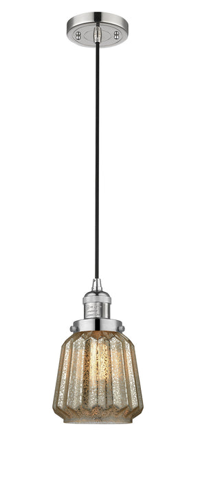Innovations 201C-PN-G146 One Light Mini Pendant, Polished Nickel