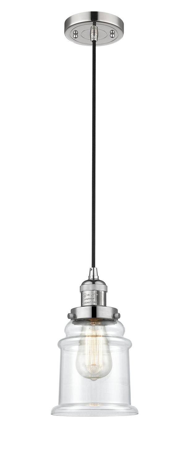 Innovations 201C-PN-G182 One Light Mini Pendant, Polished Nickel