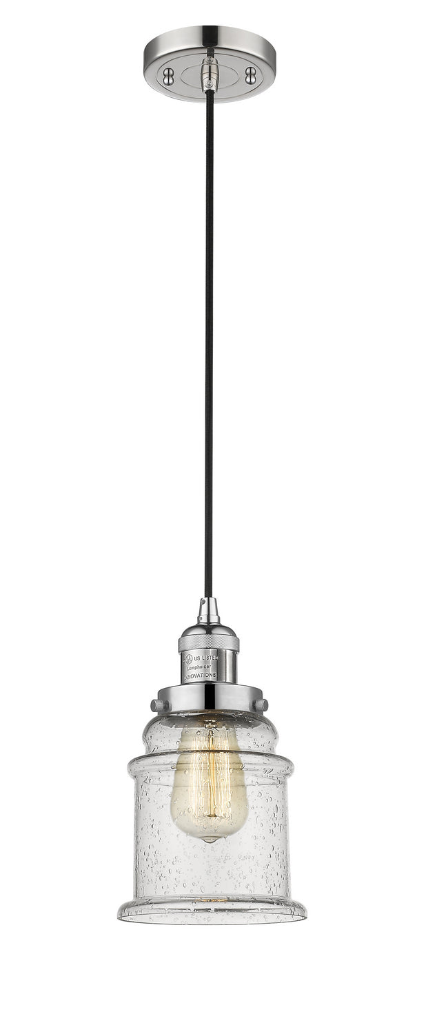 Innovations 201C-PN-G184 One Light Mini Pendant, Polished Nickel