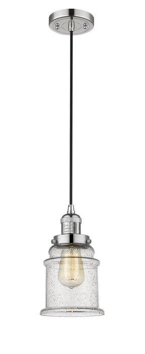 Innovations 201C-PN-G184 One Light Mini Pendant, Polished Nickel