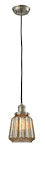 Innovations 201C-SN-G146 One Light Mini Pendant, Brushed Satin Nickel