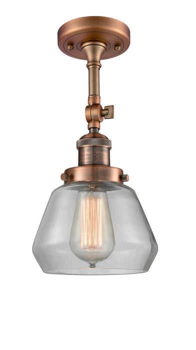 Innovations 201F-AC-G172 One Light Semi-Flush Mount, Antique Copper