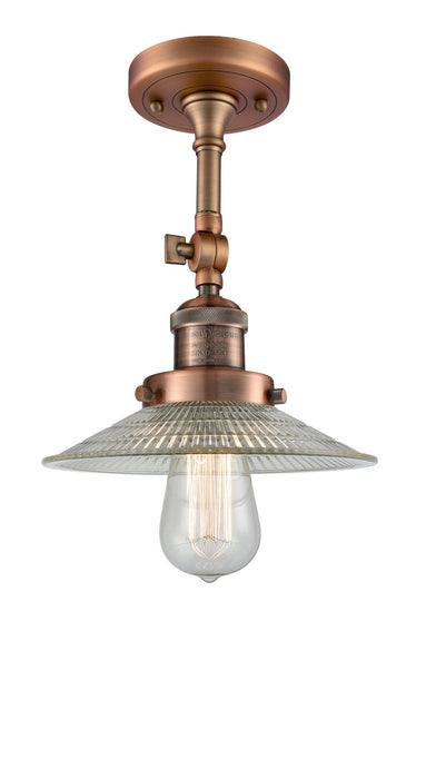 Innovations 201F-AC-G2 One Light Semi-Flush Mount, Antique Copper