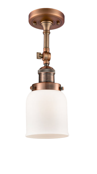 Innovations 201F-AC-G51 One Light Semi-Flush Mount, Antique Copper