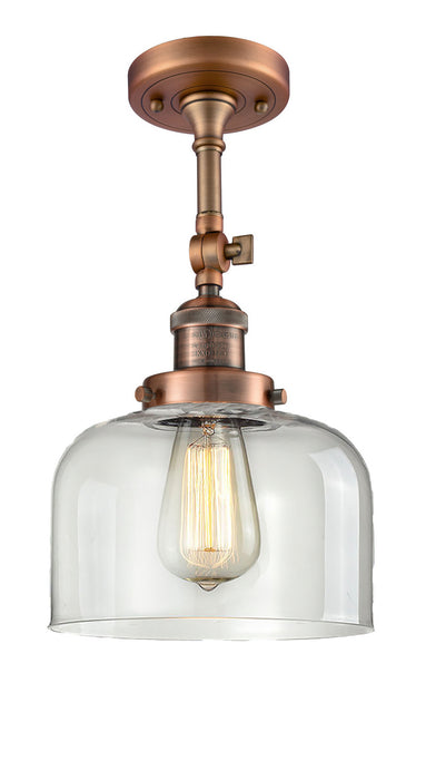 Innovations 201F-AC-G72 One Light Semi-Flush Mount, Antique Copper