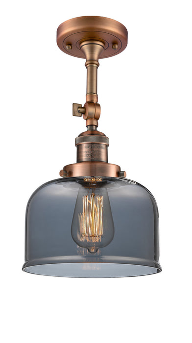 Innovations 201F-AC-G73 One Light Semi-Flush Mount, Antique Copper