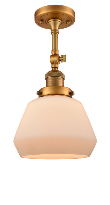 Innovations 201F-BB-G171 One Light Semi-Flush Mount, Brushed Brass