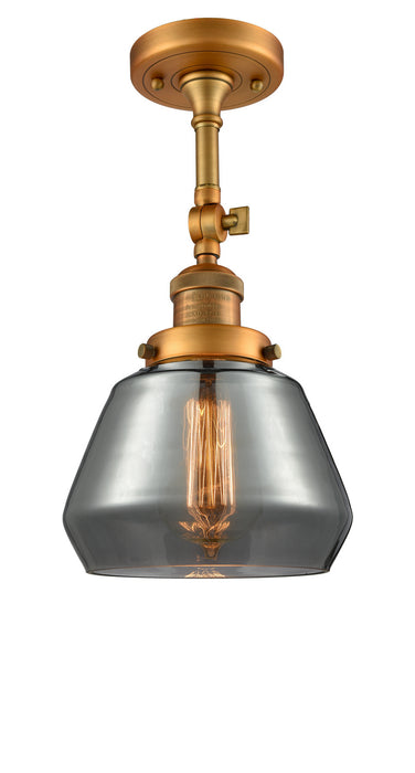 Innovations 201F-BB-G173 One Light Semi-Flush Mount, Brushed Brass