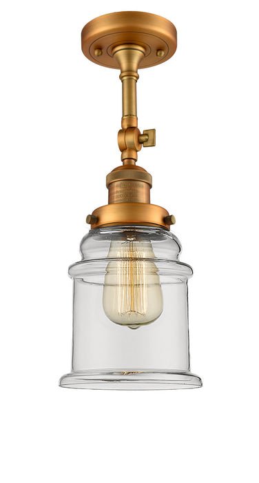 Innovations 201F-BB-G182 One Light Semi-Flush Mount, Brushed Brass