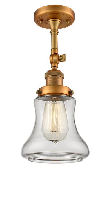 Innovations 201F-BB-G192 One Light Semi-Flush Mount, Brushed Brass