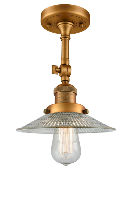 Innovations 201F-BB-G2 One Light Semi-Flush Mount, Brushed Brass