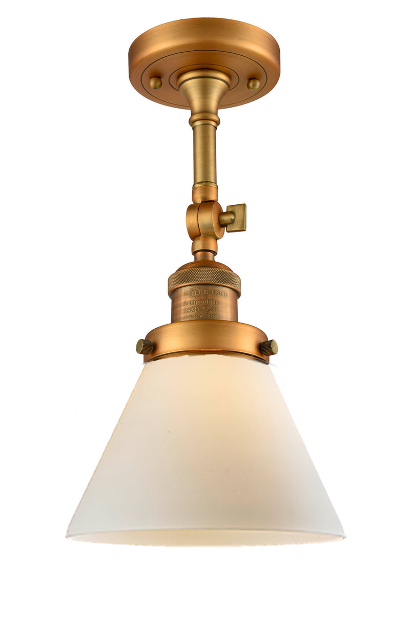 Innovations 201F-BB-G41 One Light Semi-Flush Mount, Brushed Brass