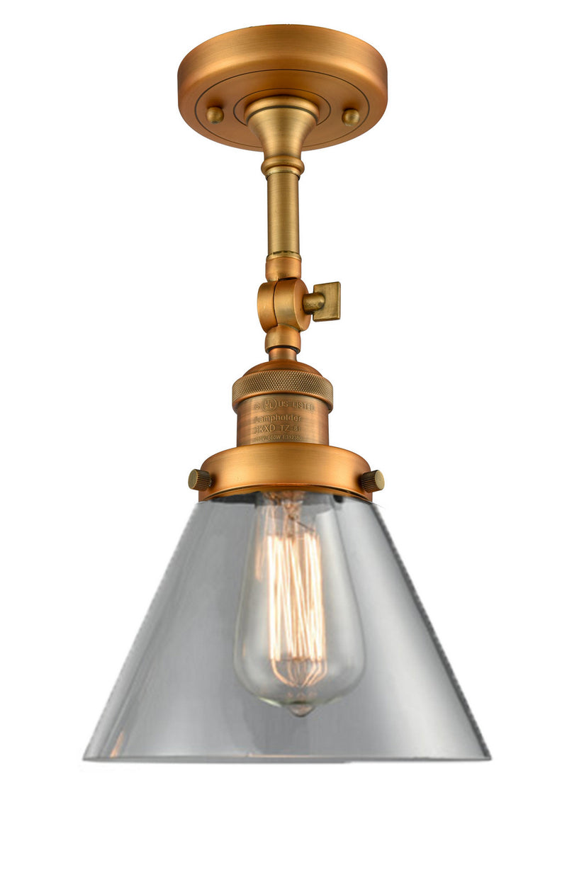 Innovations 201F-BB-G42 One Light Semi-Flush Mount, Brushed Brass