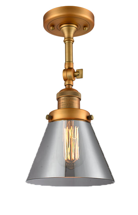 Innovations 201F-BB-G43 One Light Semi-Flush Mount, Brushed Brass