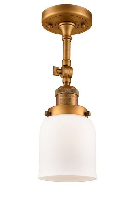Innovations 201F-BB-G51 One Light Semi-Flush Mount, Brushed Brass