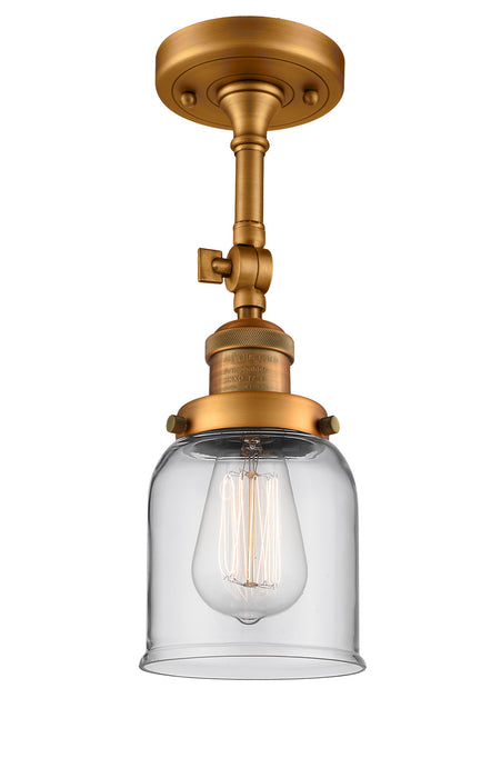 Innovations 201F-BB-G52 One Light Semi-Flush Mount, Brushed Brass
