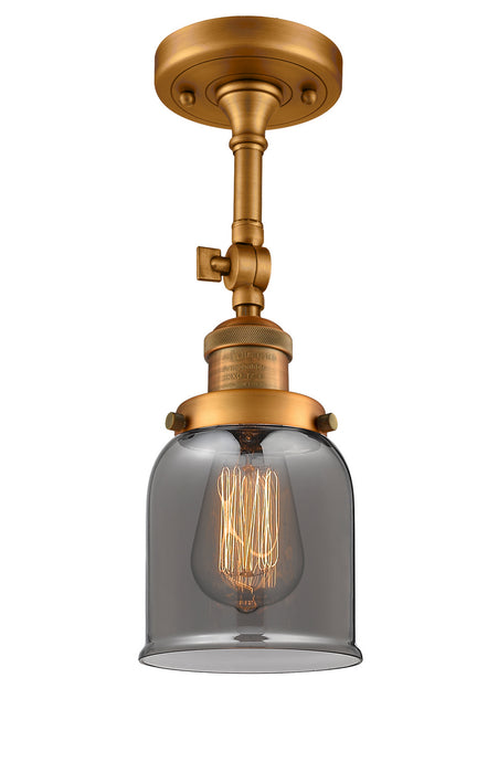 Innovations 201F-BB-G53 One Light Semi-Flush Mount, Brushed Brass