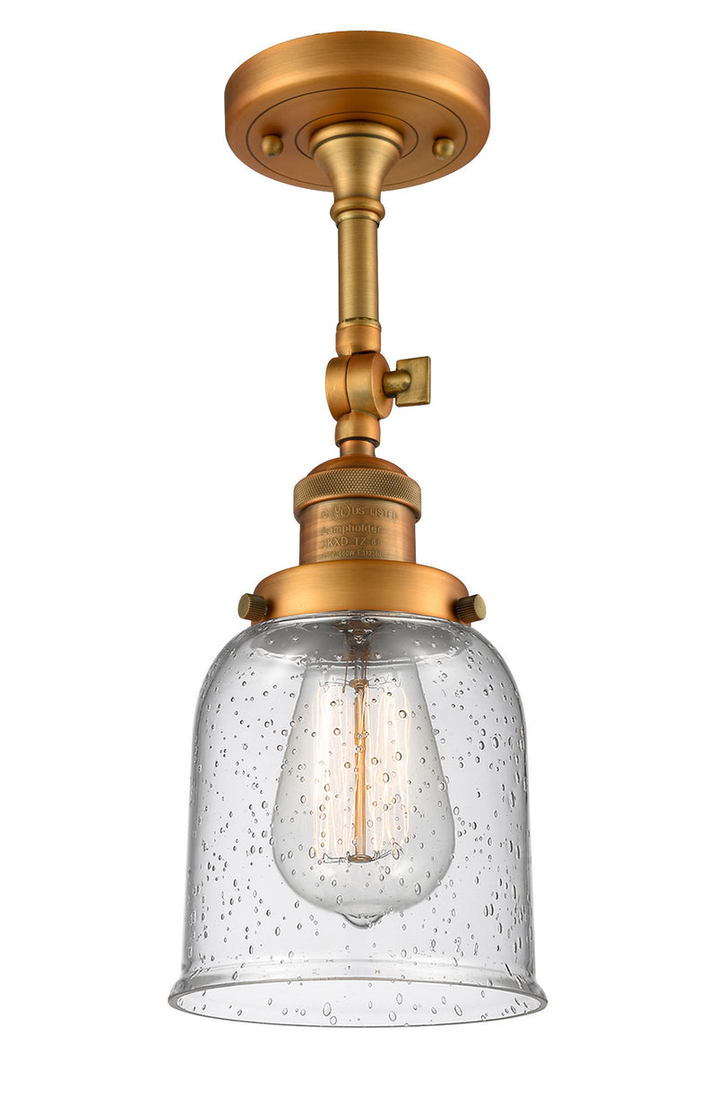Innovations 201F-BB-G54 One Light Semi-Flush Mount, Brushed Brass