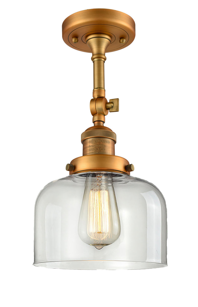 Innovations 201F-BB-G72 One Light Semi-Flush Mount, Brushed Brass
