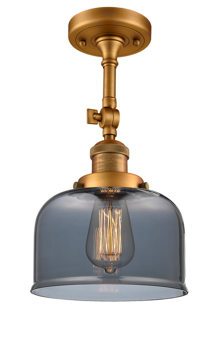 Innovations 201F-BB-G73 One Light Semi-Flush Mount, Brushed Brass