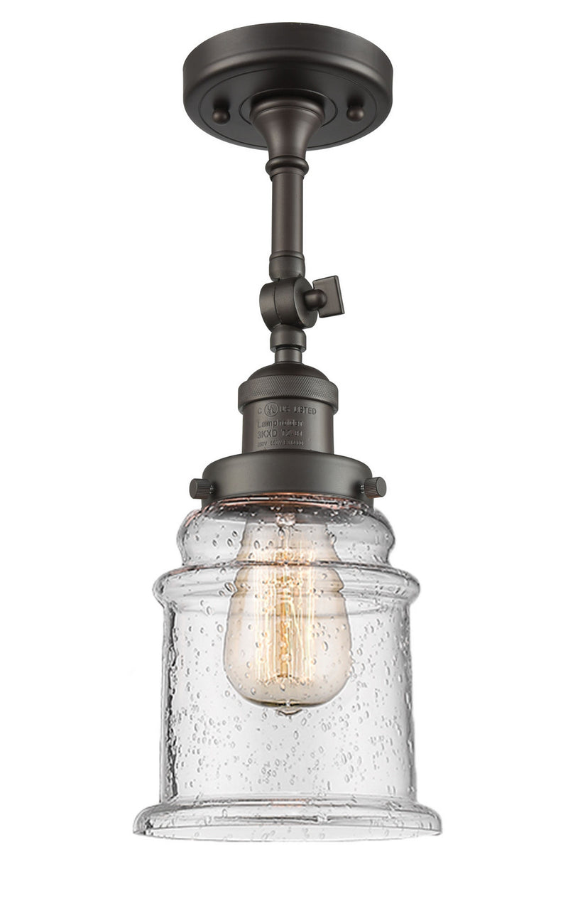 Innovations 201F-OB-G184 One Light Semi-Flush Mount, Oil Rubbed Bronze
