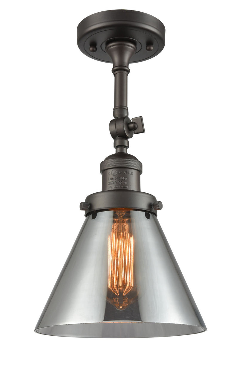 Innovations 201F-OB-G43 One Light Semi-Flush Mount, Oil Rubbed Bronze