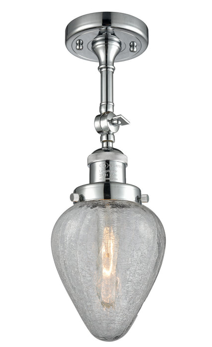 Innovations 201F-PC-G165 One Light Semi-Flush Mount, Polished Chrome
