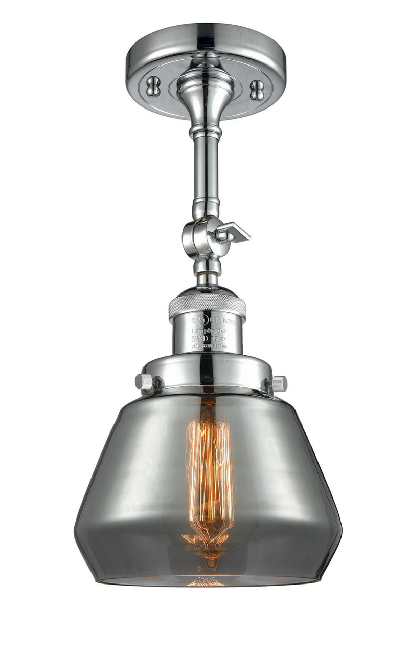 Innovations 201F-PC-G173 One Light Semi-Flush Mount, Polished Chrome