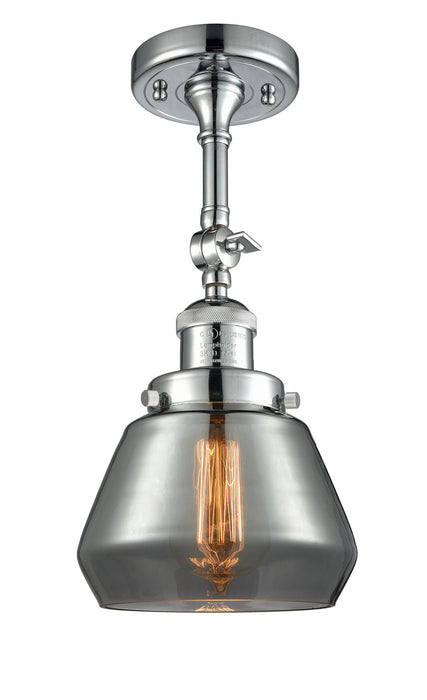 Innovations 201F-PC-G173 One Light Semi-Flush Mount, Polished Chrome