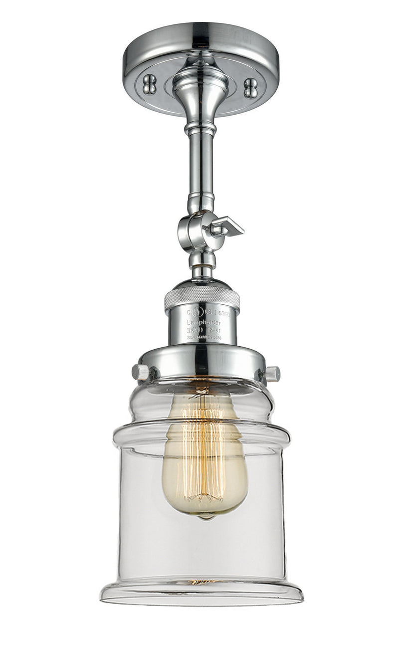 Innovations 201F-PC-G182 One Light Semi-Flush Mount, Polished Chrome