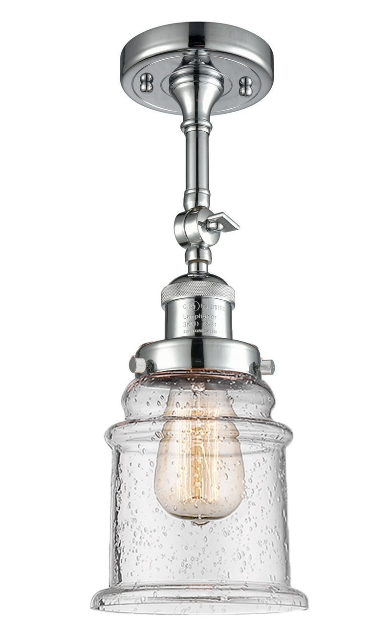 Innovations 201F-PC-G184 One Light Semi-Flush Mount, Polished Chrome