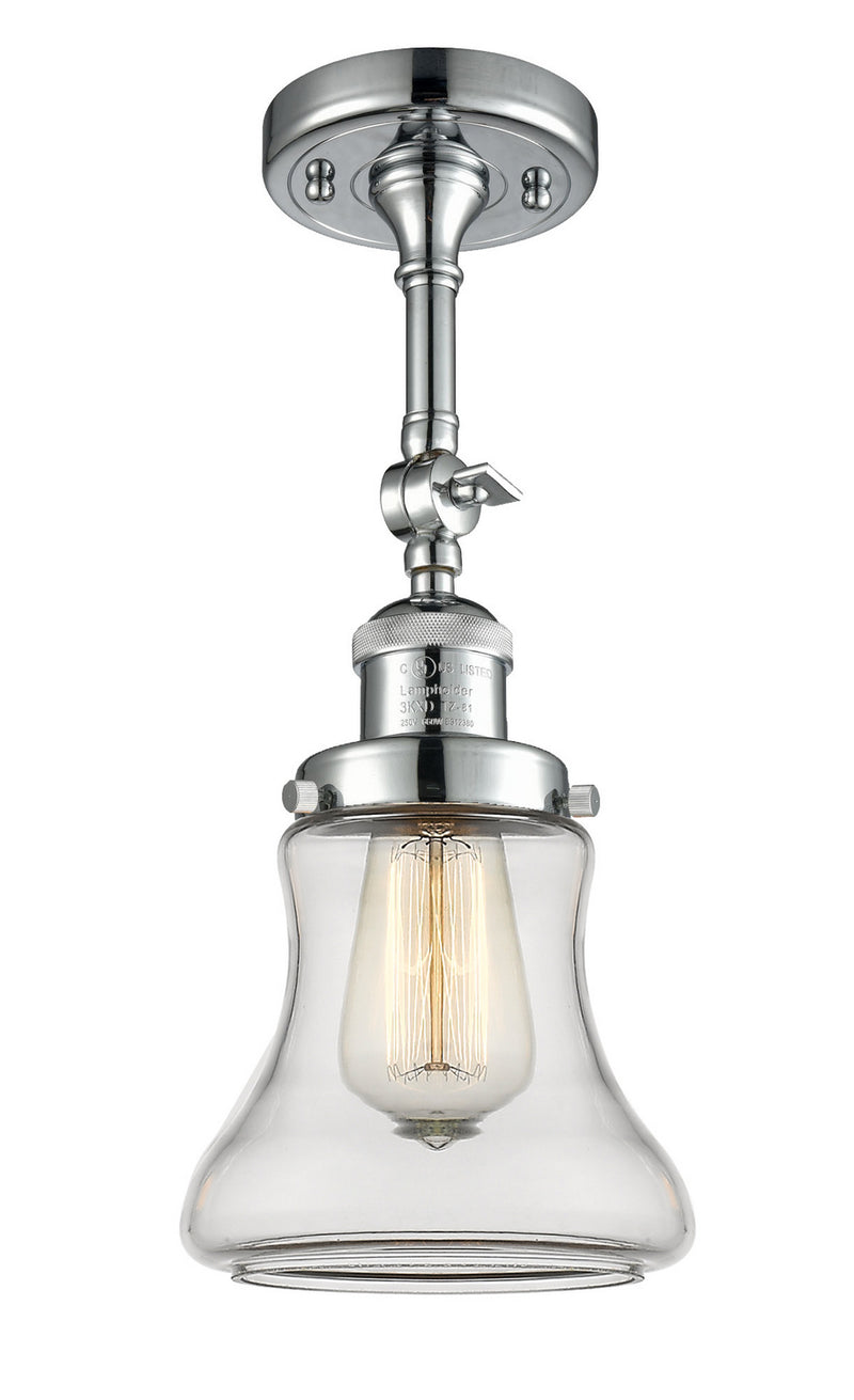Innovations 201F-PC-G192 One Light Semi-Flush Mount, Polished Chrome