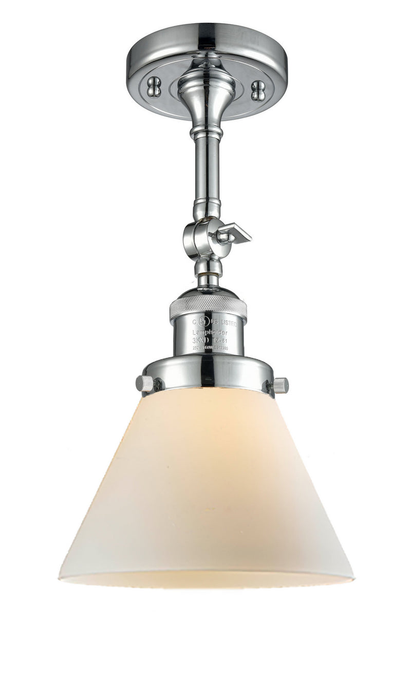 Innovations 201F-PC-G41 One Light Semi-Flush Mount, Polished Chrome