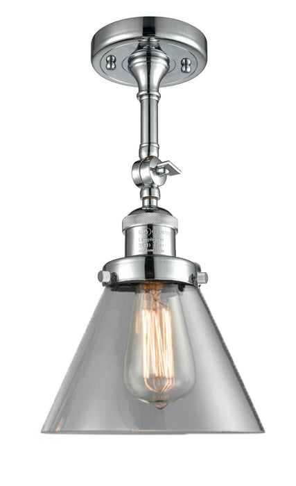 Innovations 201F-PC-G42 One Light Semi-Flush Mount, Polished Chrome