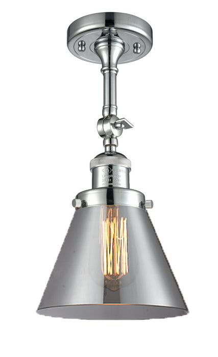 Innovations 201F-PC-G43 One Light Semi-Flush Mount, Polished Chrome