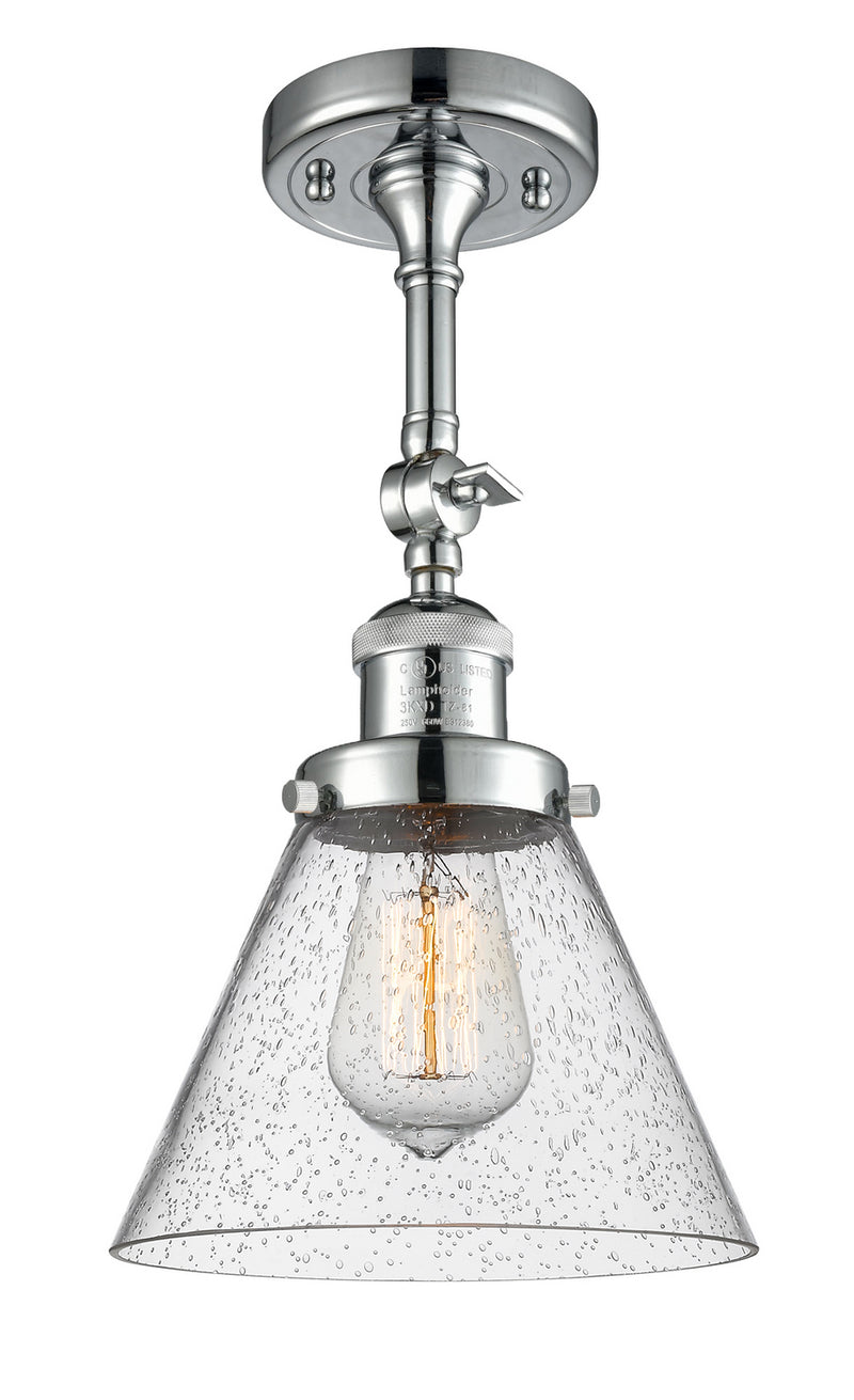 Innovations 201F-PC-G44 One Light Semi-Flush Mount, Polished Chrome