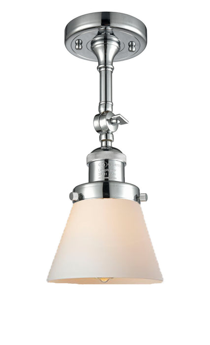 Innovations 201F-PC-G61 One Light Semi-Flush Mount, Polished Chrome