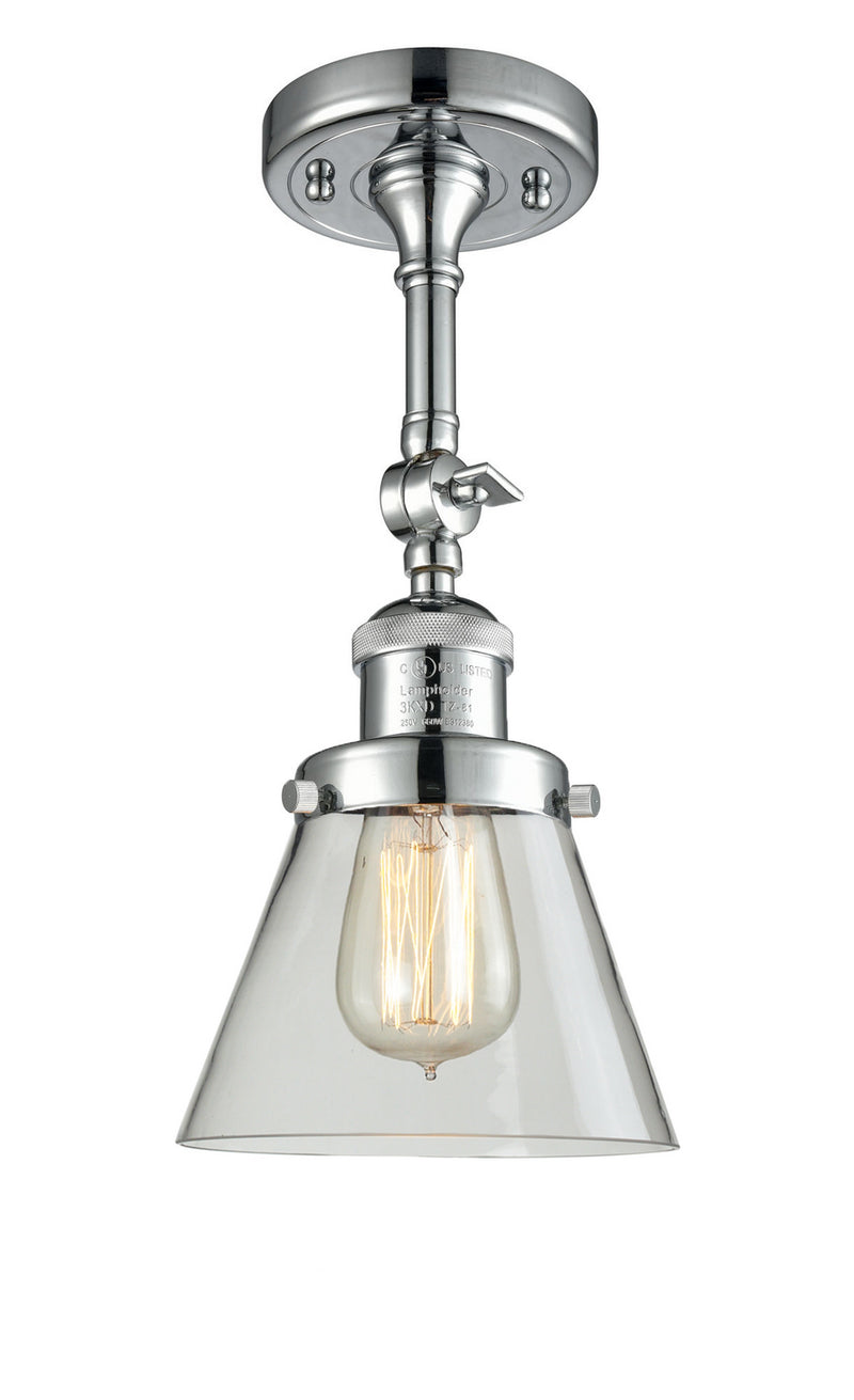 Innovations 201F-PC-G62 One Light Semi-Flush Mount, Polished Chrome