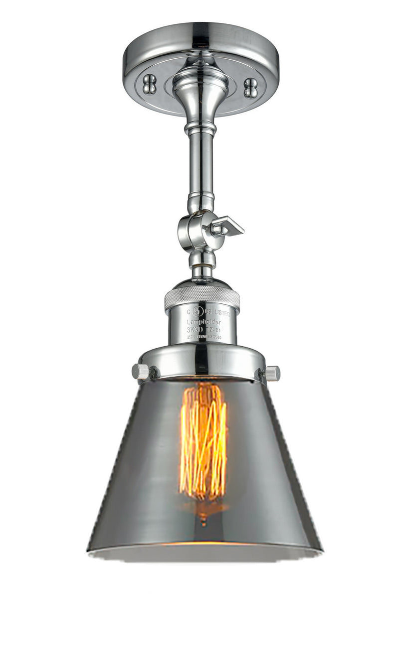 Innovations 201F-PC-G63 One Light Semi-Flush Mount, Polished Chrome