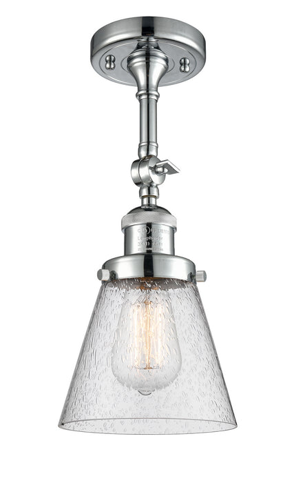 Innovations 201F-PC-G64 One Light Semi-Flush Mount, Polished Chrome