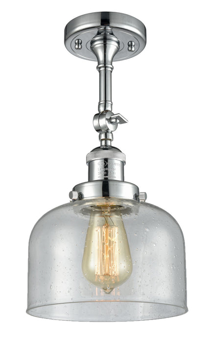 Innovations 201F-PC-G74 One Light Semi-Flush Mount, Polished Chrome