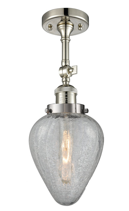 Innovations 201F-PN-G165 One Light Semi-Flush Mount, Polished Nickel