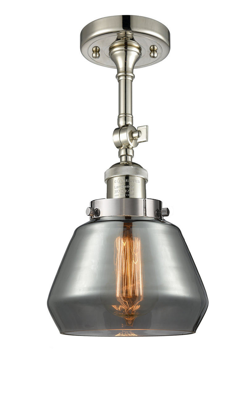 Innovations 201F-PN-G173 One Light Semi-Flush Mount, Polished Nickel