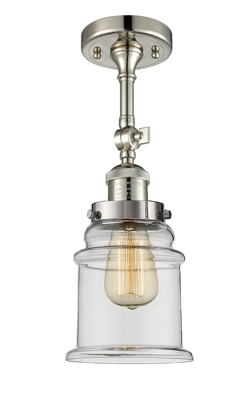 Innovations 201F-PN-G182 One Light Semi-Flush Mount, Polished Nickel