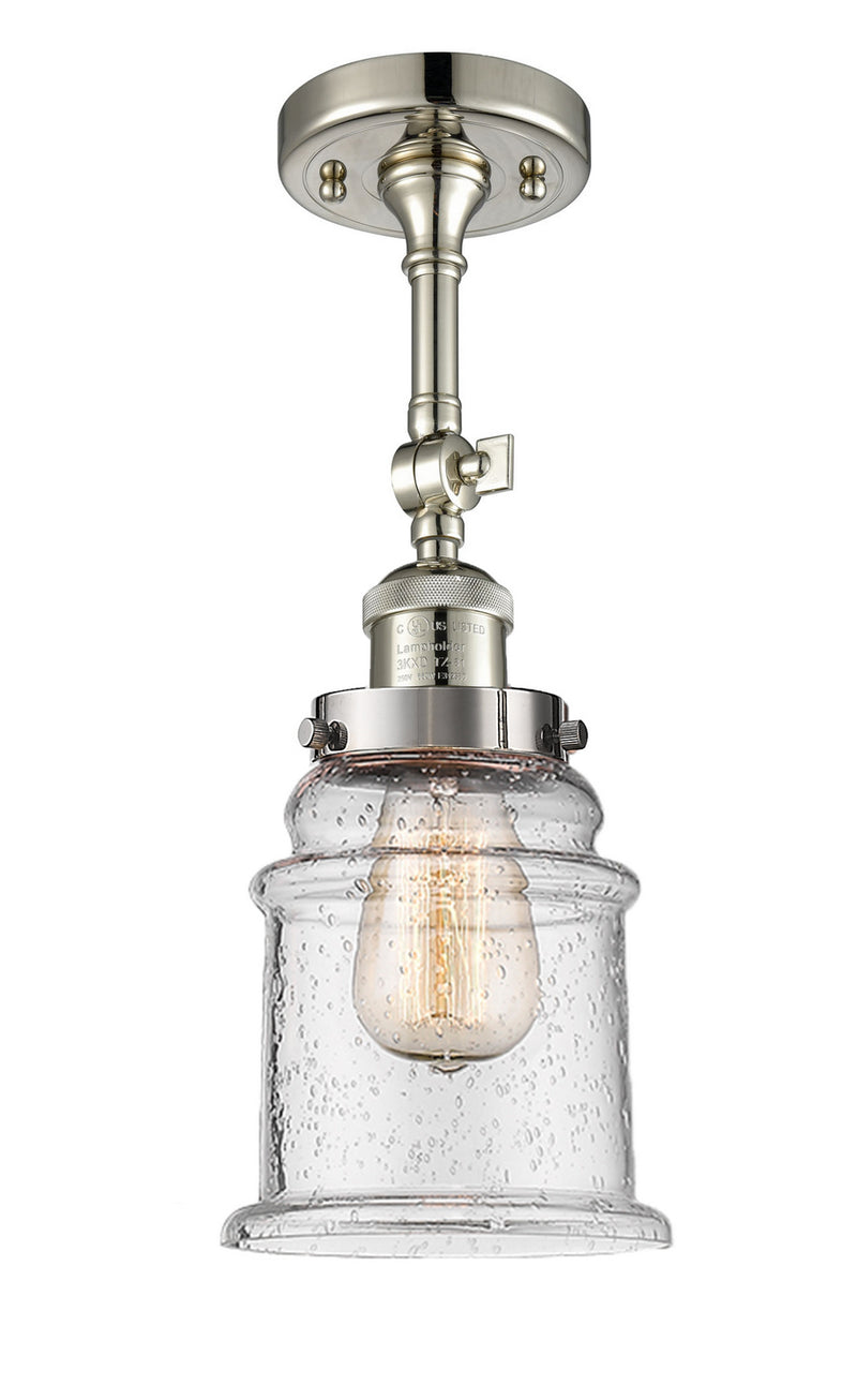 Innovations 201F-PN-G184 One Light Semi-Flush Mount, Polished Nickel