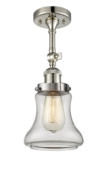 Innovations 201F-PN-G192 One Light Semi-Flush Mount, Polished Nickel