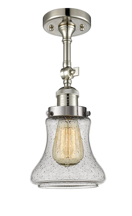 Innovations 201F-PN-G194 One Light Semi-Flush Mount, Polished Nickel