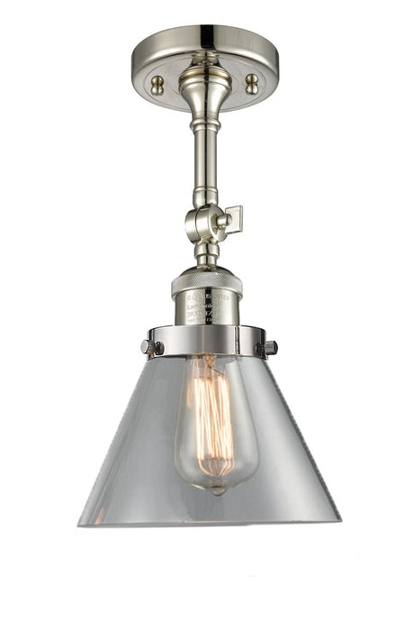 Innovations 201F-PN-G42 One Light Semi-Flush Mount, Polished Nickel